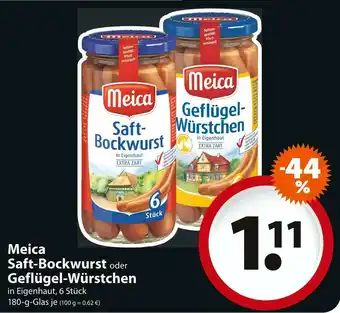 Famila Nord Ost Meica saft-bockwurst oder geflügel-würstchen Angebot