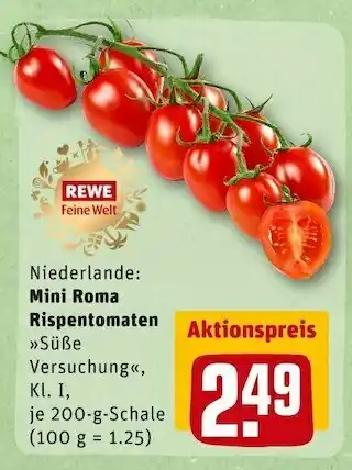 REWE Rewe feine welt mini roma rispentomaten Angebot