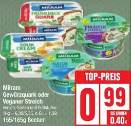 Edeka Milram Gewürzquark oder Veganer Streich Angebot