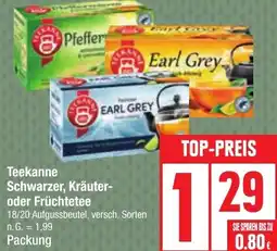 Edeka Teekanne Schwarzer, Kräuter oder Früchtetee Angebot