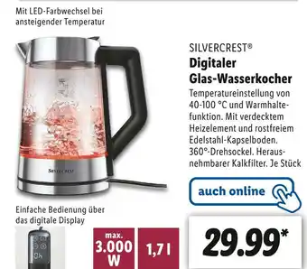 Lidl Silvercrest digitaler glas-wasserkocher Angebot