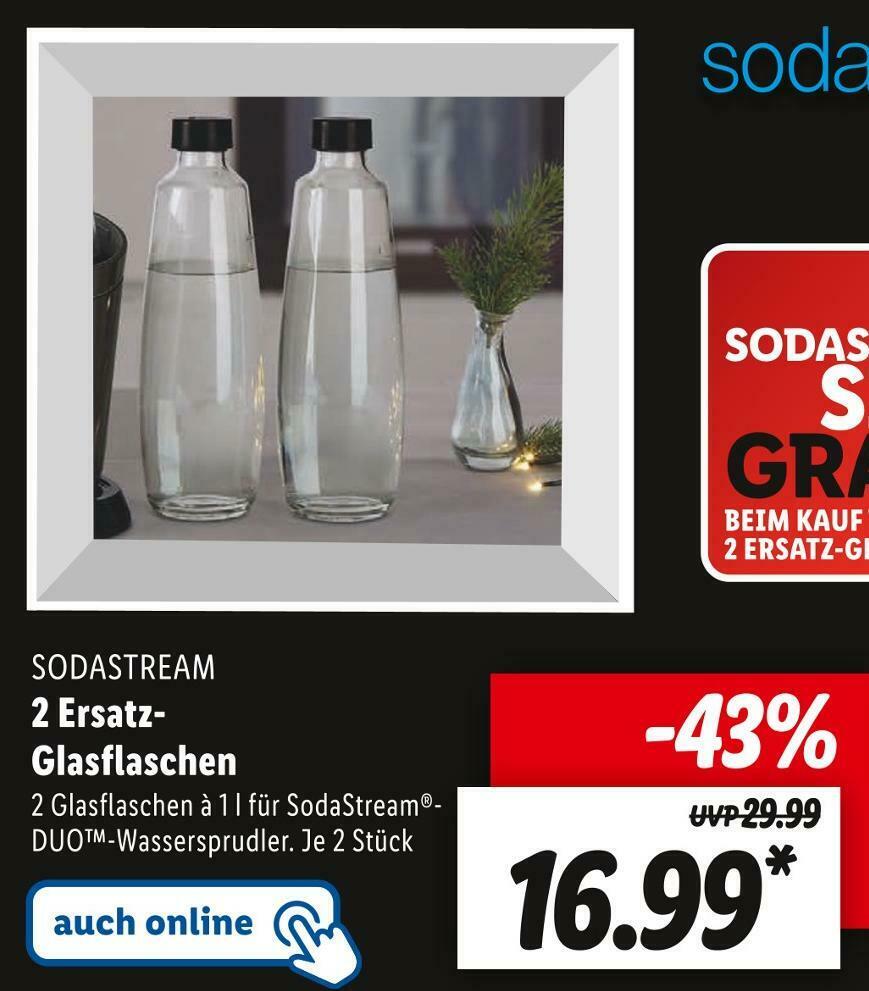 Sodastream 2 ersatzglasflaschen Angebot bei Lidl