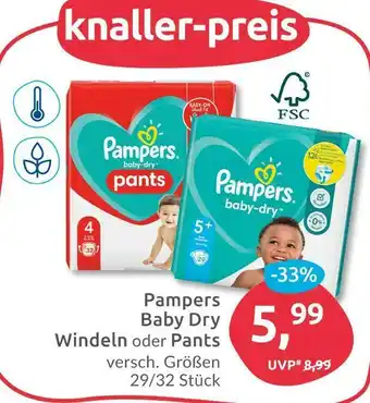 Budni Pampers baby dry windeln oder pants Angebot