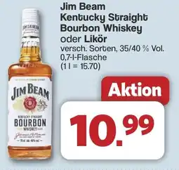 Famila Nord West Jim Beam Kentucky Straight Bourbon Whiskey oder Likör Angebot