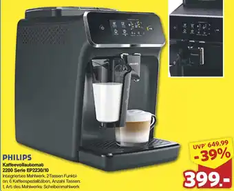 Famila Nord West PHILIPS Kaffeevollautomat 2200 Serie EP2230/10 Angebot