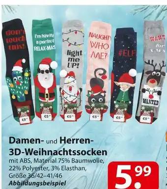 Famila Nord Ost Damen- und herren-3d-weihnachtssocken Angebot