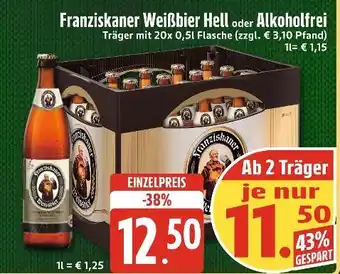 Edeka Xpress Franziskaner weißbier hell oder alkoholfrei Angebot