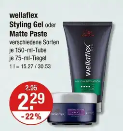 V Markt Wellaflex styling gel oder matte paste Angebot