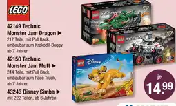 V Markt Lego technic monster jam dragon oder technic monster jam mutt oder disney simba Angebot