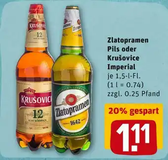 REWE Zlatopramen pils oder krušovice imperial Angebot