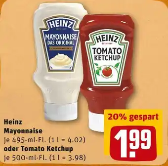 REWE Heinz mayonnaise oder tomato ketchup Angebot