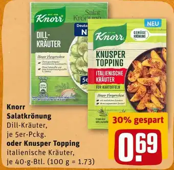 REWE Knorr salatkrönung oder knusper topping Angebot