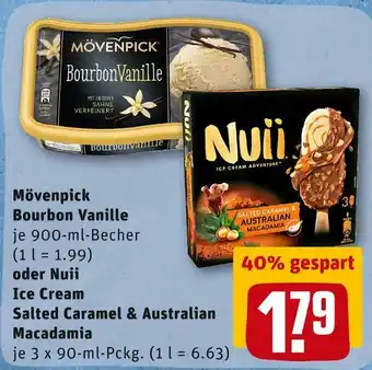 REWE Mövenpick oder nuii bourbon vanille oder ice cream salted caramel & australian macadamia Angebot