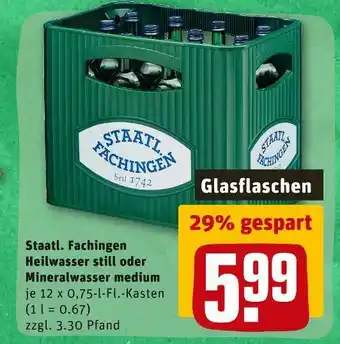 REWE Heilwasser still oder mineralwasser medium Angebot