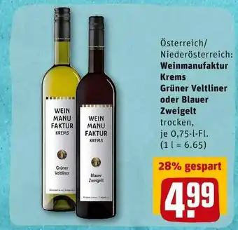 REWE Weinmanufaktur weiß- oder rotwein Angebot