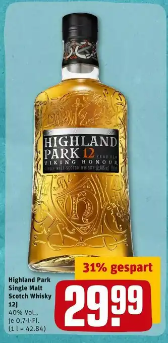 REWE Highland park single malt scotch whisky 12j Angebot