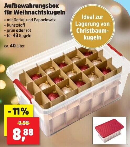 Aufbewahrungsbox für Weihnachtskugeln Angebot bei Thomas Philipps
