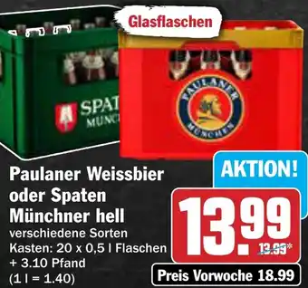 AEZ Paulaner Weissbier oder Spaten Münchner hell Angebot