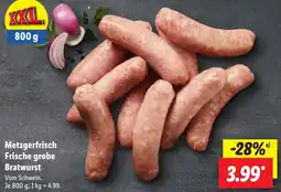 Lidl Metzgerfrisch Frische grobe Bratwurst Angebot