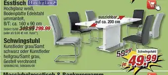 Poco Hochglanz Esstisch, Schwingstuhl Angebot