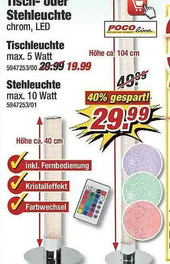 Poco Tisch Oder Stehleuchte, Tischleuchte, Stehleuchte Angebot