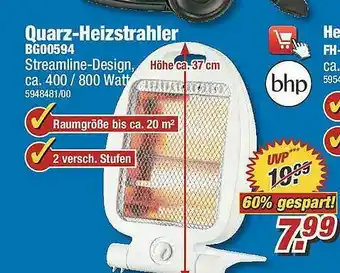 Poco Quarz-heizstrahler Bg00594 Angebot