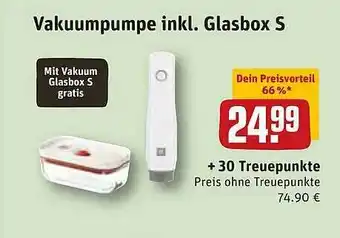 REWE Vakuumpumpe Inkl. Glasbox S Angebot