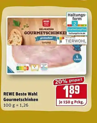 REWE Rewe Beste Wahl Gourmetschinken Angebot