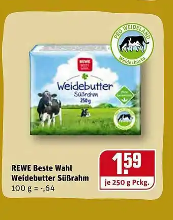 REWE Rewe Beste Wahl Weidebutter Süßrahm Angebot