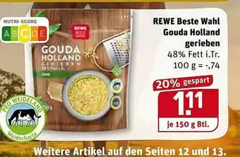 REWE Rewe Beste Wahl Gouda Holland Gerieben Angebot