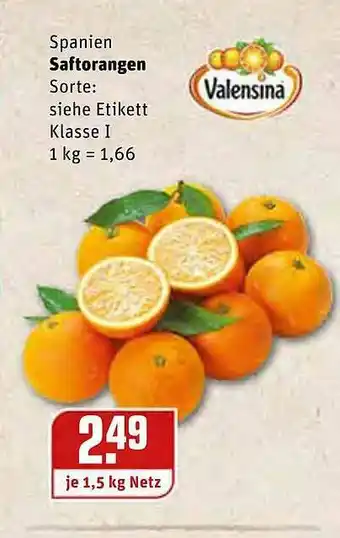 REWE Saftorangen Valensina Angebot