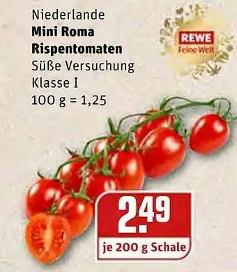 REWE Mini Roma Rispentomaten Angebot