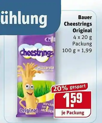 REWE Bauer Cheestrings Original Angebot