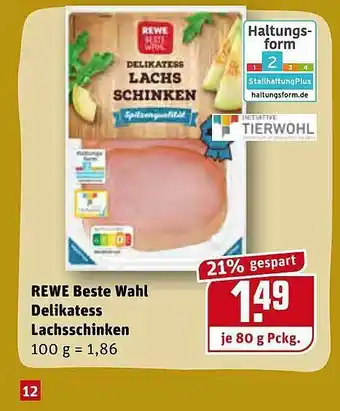 REWE Kaufpark Rewe Beste Wahl Delikatess Lachsschinken Angebot