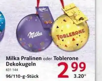 Selgros Milka Pralinen Oder Toblerone Dekokugeln Angebot