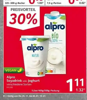 Selgros Alpro Soyadrink Oder Joghurt Angebot