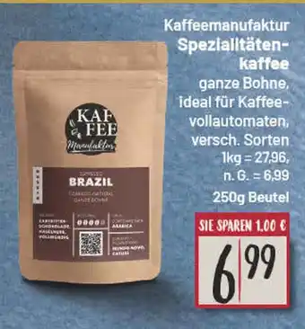Edeka Kaffeemanufaktur spezialitätenkaffee Angebot