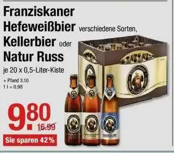 V Markt Franziskaner Hefeweißbier Kellerbier Oder Natur Russ Angebot