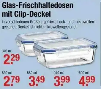 V Markt Glas-frischhaltedosen Mit Clip-deckel Angebot