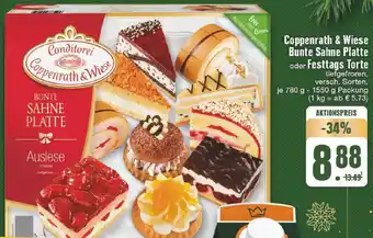 Edeka Coppenrath & Wiese Bunte Sahne Platte oder Festtags Torte Angebot
