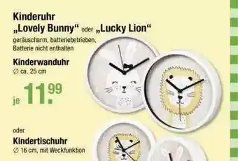 V Markt Kinderuhr „lovely Bunny” Oder „lucky Lion” Angebot