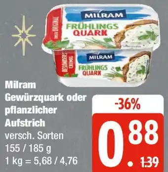 Edeka Milram Gewürzquark oder pflanzlicher Aufstrich Angebot