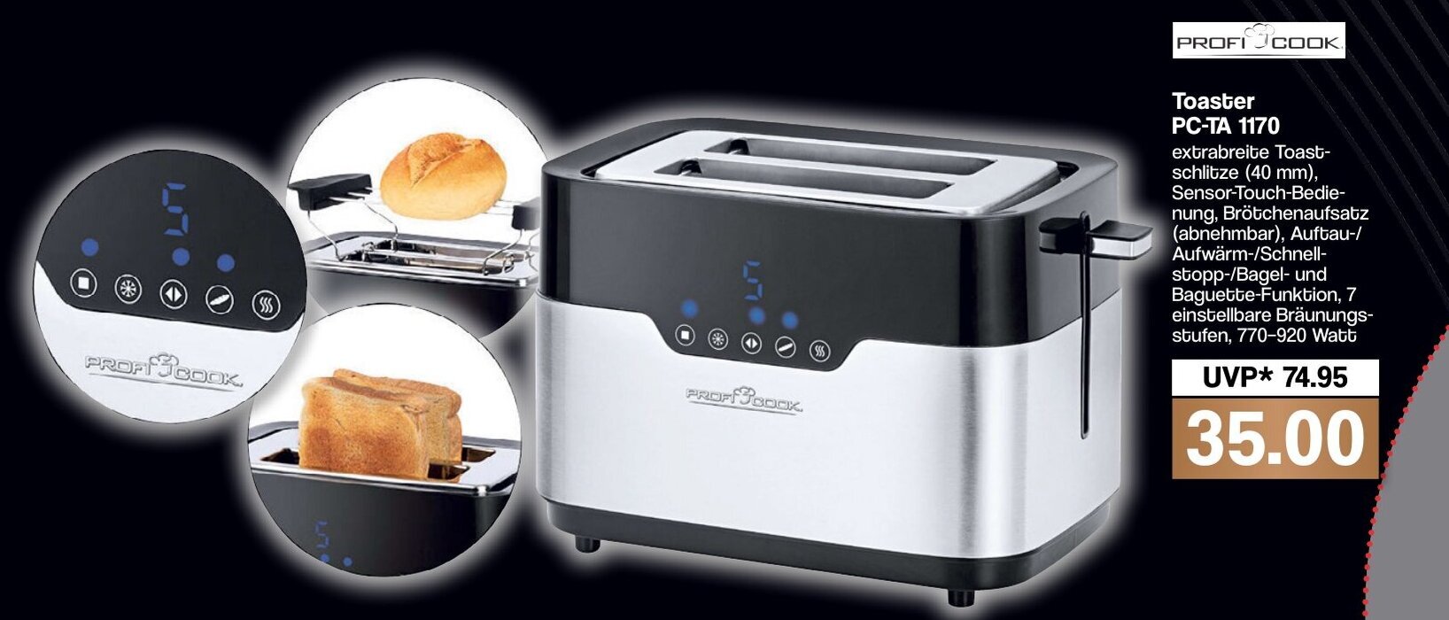 Profi Cook Toaster PCTA 1170 Angebot bei Famila Nord West