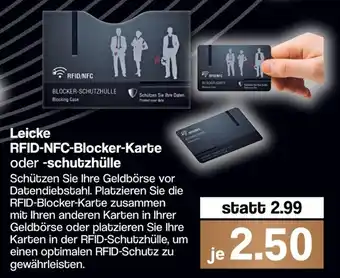 Famila Nord West Leicke RFID-NFC Blocker Karte oder schutzhülle Angebot