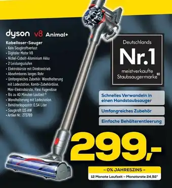 Euronics Berlet Dyson V8 Animal+ Kabelloser Sauger Angebot