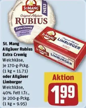 REWE St. Mang Allgäuer Rubius Extra Cremig oder Allgäuer Limburger Angebot