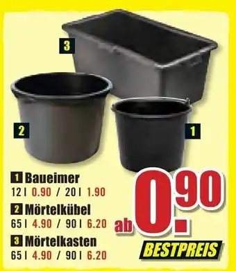 B1 Discount Baumarkt Baueimer, Mörtelkasten o. Mörtelkübel Angebot