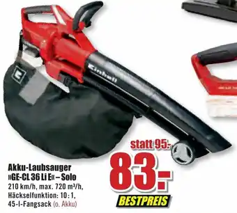 B1 Discount Baumarkt Einhell Akku Laubsauger GE-CL 36 Li E Solo Angebot