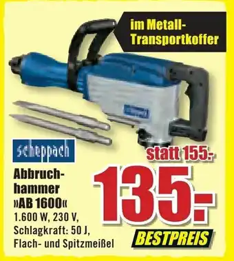 B1 Discount Baumarkt Scheppach Abbruchhammer AB 1600 Angebot