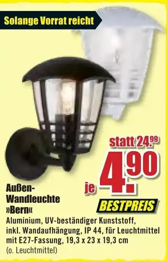 B1 Discount Baumarkt Außen Wandleuchte Bern Angebot